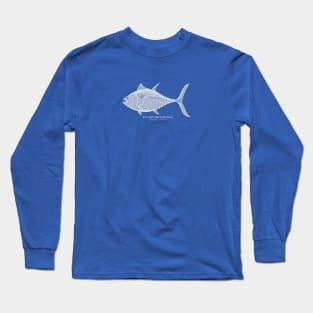 Atlantic Bluefin Tuna Fish with Common and Scientific Names Long Sleeve T-Shirt